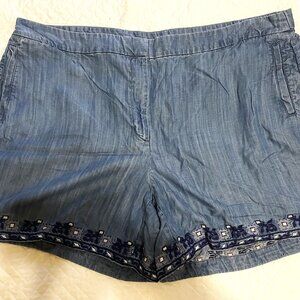 Karri Blue Womens Size 18W with Navy & White Design on each Leg Cuff